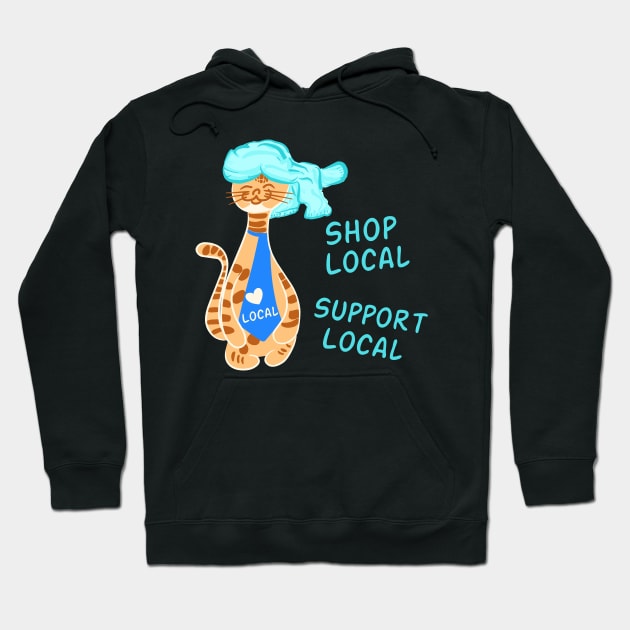 Shop Local Support Local - Cat Love local Hoodie by Hetaor